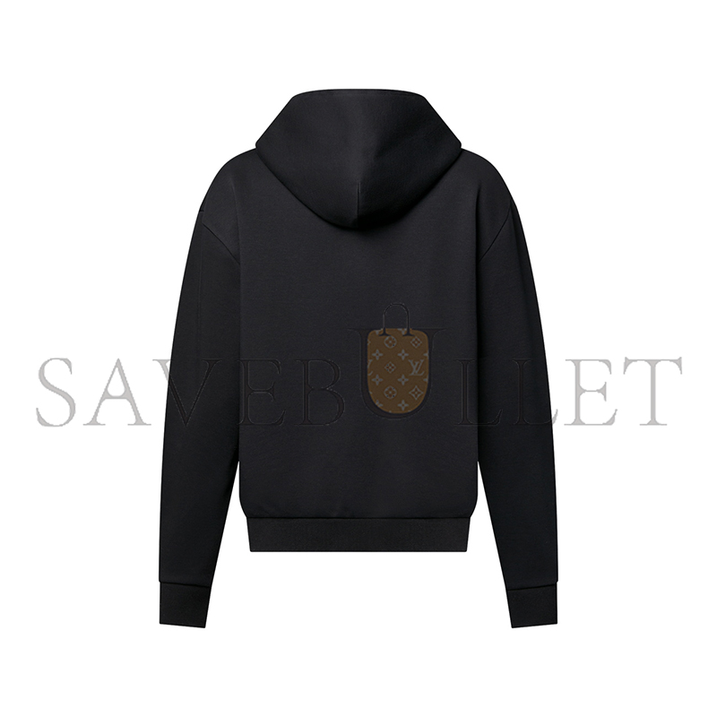 LOUIS VUITTON EMBROIDERED ZIPPED JERSEY HOODIE 1AGILT LOUIS VUITTON EMBROIDERED ZIPPED JERSEY HOODIE 1AGILT